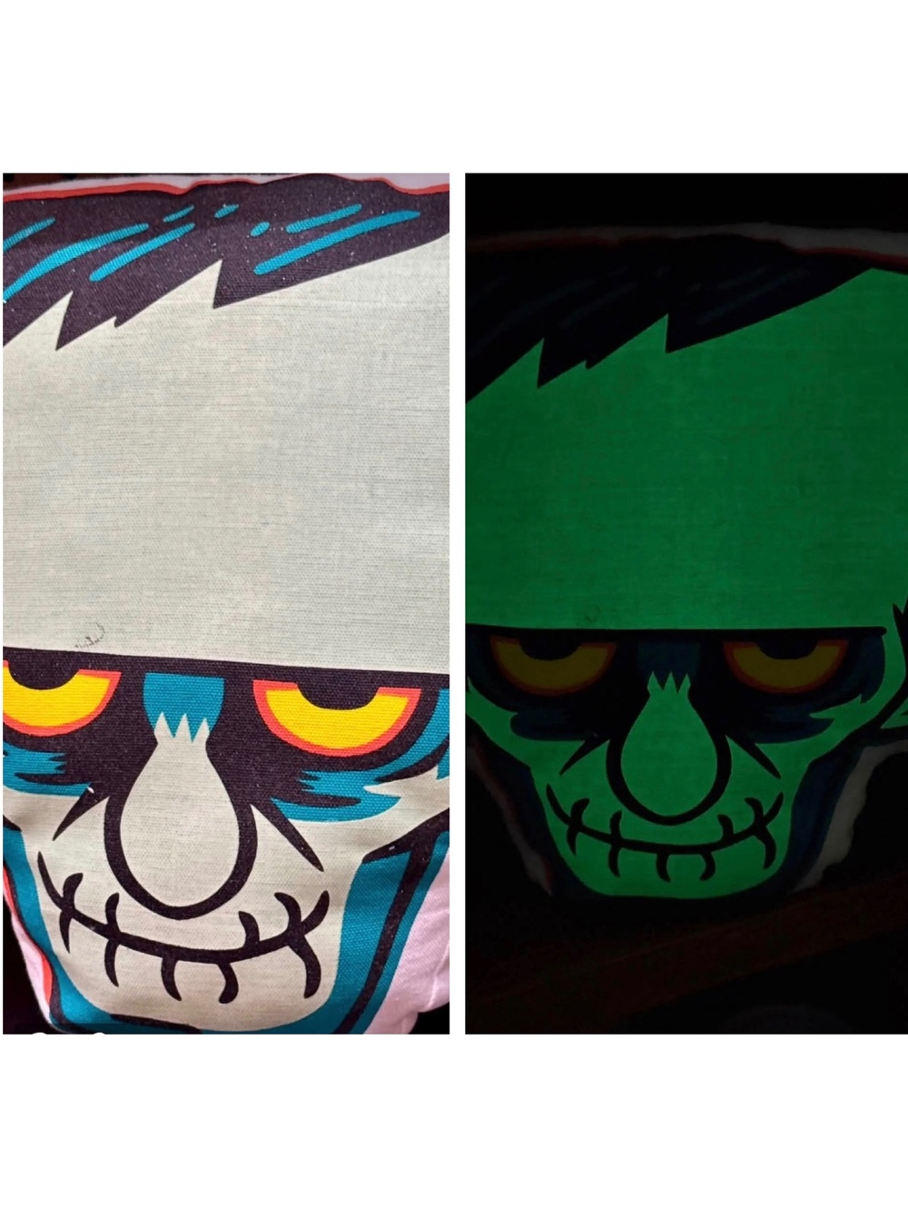 Hyde and Eek! Boutique Glow-in-the-Dark Frankenstein Throw Pillow 14 x 12 in